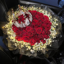 母亲节33朵红玫瑰花束西安生日鲜花速递同城配送咸阳渭南宝鸡汉中