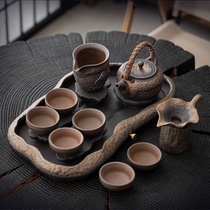 粗陶功夫茶具套装家用高档小型礼盒装送人伴手礼茶壶茶杯干泡茶盘