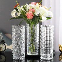 大号加厚欧式玻璃花瓶透明水培富贵竹百合花瓶客厅装饰插花瓶摆件