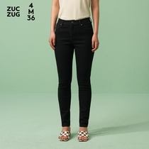 【春夏新品】素然ZUCZUG 4M36 女士黑牛仔紧身弹力小脚全长牛仔裤
