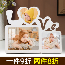 相框摆台定制宝宝婴儿洗照片来图定做儿童打印做成相册框水晶相片