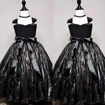 儿童成人塑料袋环保黑色礼裙衣服diy创意模特时装秀走秀亲子演出