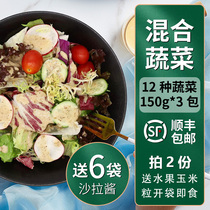 蔬菜沙拉套餐150g*3包 新鲜混合生菜轻食健身餐拍2份送即食玉米粒