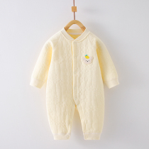 婴儿连体衣秋季夹棉长袖宝宝衣服保暖长爬a类百天连身衣纯棉动物