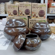 韩国进口陶瓷罐土陶器坛子迷你储物腌菜腌蒜装酱带盖韩式调味盒桶