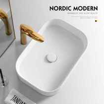 北欧超薄艺术陶瓷台上盆创意卫生间洗脸盆方形台上洗手盆小号面盆