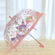 新款库洛米透明伞皮卡丘艾莎自动儿童雨伞长柄大号卡通出口日本
