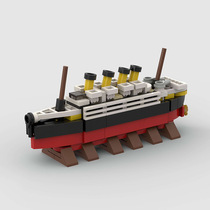 moc积木泰坦尼克号轮船游轮益智拼装玩具模型兼容乐高小颗粒摆件
