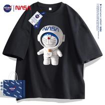 NASA纯棉短袖T恤男女士青年学生ins卡通潮牌宽松大码半袖体恤