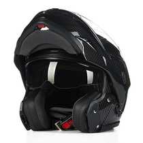 正品ZEUS瑞狮碳纤维揭面盔全盔男女摩托车赛车机车双镜片进藏大码