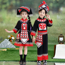 三月三壮族服装儿童广西少数民族服饰哈尼族瑶族演出服苗族男女童