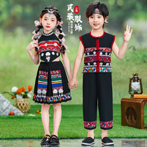 六一少数民族服装儿童哈尼族苗族演出服瑶族佤族彝族舞蹈表演服饰