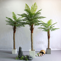 仿真椰子树室内造景热带绿植假椰树大型盆栽装饰酒店落地假棕榈树
