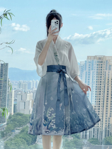 鼎尚原创【铃兰】汉服女2024新款马面裙套装夏季汉元素小个子短款
