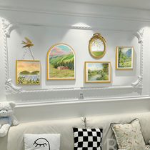 法式客厅装饰画奶油风沙发背景墙挂画风景画卧室餐厅轻奢壁画新款
