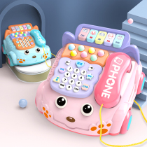 婴儿童玩具电话机仿真座机女宝宝益智早教音乐手机0一1岁2小男孩3