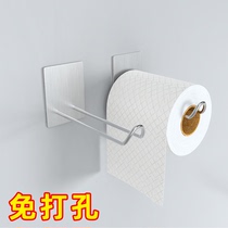 卫生间卷纸架不锈钢大盘纸盒厕所纸巾架大卷筒纸支架挂钩免打孔