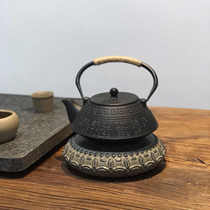 仿古做旧中式复古石鼓茶壶承烧茶炉隔热底座家居装饰茶室庭院摆件