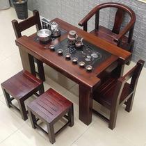 老船木茶桌实木功夫茶桌椅组合船木客厅阳台小茶几复古茶艺桌组合