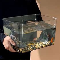 长方形塑料鱼缸透明仿玻璃亚克力家用客厅小型六角恐龙专用缸