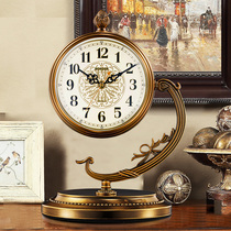 座钟家用台式桌面时钟客厅欧式钟表摆钟复古高档台式座钟摆件时尚