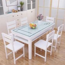 餐桌家用长方形小户型双层多功能钢化玻璃简易餐桌餐厅饭桌椅组合