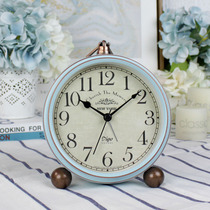 钟表摆件客厅家用桌面时钟卧室床头静音闹钟创意美式简约小型座钟