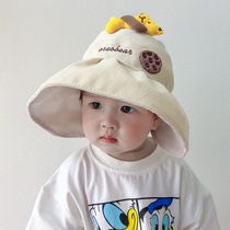 婴儿太阳帽女宝宝可调节婴童遮阳帽幼童防晒帽一两岁男宝帽子夏季