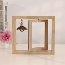 相册创意双面旋转6寸7寸木质相框摆台个性情侣礼品纪念木质相框