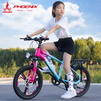 凤凰儿童自行车6-14岁女孩中大女童碟刹变速男孩小学生脚踏山地车