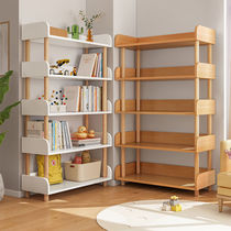 书架落地置物架一体靠墙多层收纳架子儿童书柜简易小书架客厅家用