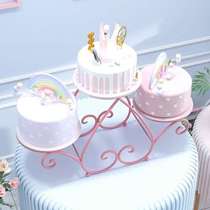 欧式新款创意桃形蛋糕架子三层生日婚庆婚礼多层模型甜品展示台架