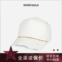 SWOFGOLD思沃德 彩色高级水钻简约SG帽子 奢侈品波浪帽檐棒球帽