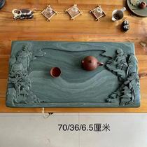 石茶盘天然整块家用茶海玉石材石头茶台中式复古家用石头茶台大号