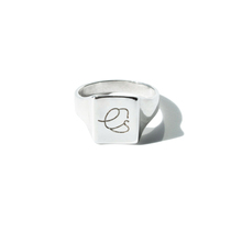 QUIXOTIC 中性欧美设计感冷淡风男女情侣戒指宽面长方形印章指环
