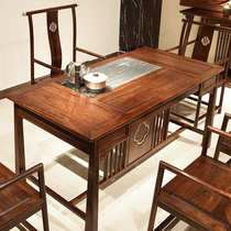 红木家具东非红酸枝木新中式茶台功夫茶几茶桌泡茶桌椅组合实木