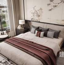 新中式床简约现代主卧1.8米实木双人床禅意婚床民宿酒店家具定制
