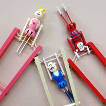木质杂技猴子人体操木制减压拉线小人创意六一儿童玩具生日礼物