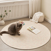 手工棉线编织彩虹色圆形地毯客厅简约现代卧室沙发茶几垫床边毯
