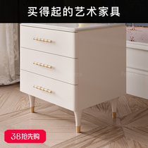 优梵艺术·君竹法式中国风轻奢雅致卧室边柜三抽拉手床头柜H100