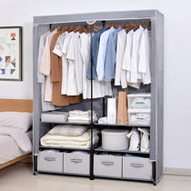 简易衣柜家用卧室加固加粗单人布衣柜挂衣柜带抽屉组装衣橱