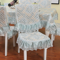中式四季通用亚麻布艺餐桌桌布客厅家用椅子垫餐椅垫套装靠背套罩