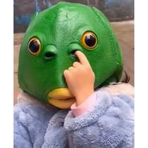 抖音绿头怪头套沙雕鱼头面具全脸网红绿鱼人搞怪怪鱼青蛙头套可爱