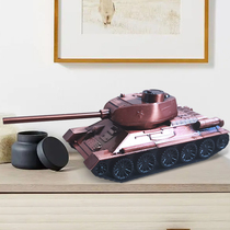 仿真合金T34坦克模型摆件家居饰品儿童玩具军事履带坦车桌面装饰