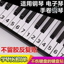音符数字贴电子琴36键键盘贴钢琴音标贴88键简谱贴琴键贴61键贴纸
