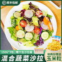 蔬菜沙拉套餐150*3包健身西餐沙拉生菜食材轻食色拉混合装需清洗