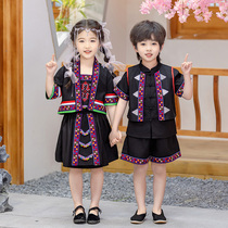 少数民族服装儿童哈尼族演出服男女童彝族苗族布依族三月三表演服