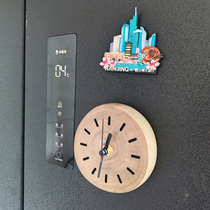 实木静音冰箱钟个性简约复古闹钟厨房计时器创意钟表冰箱贴磁吸钟