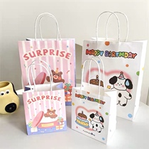 2023新年节日生日礼物包装袋礼品袋通用手提纸袋可爱卡通熊狗礼物