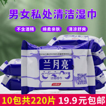 10包220片湿巾纸私处洁阴清爽温和成人房事便携男女清洁纸巾正品